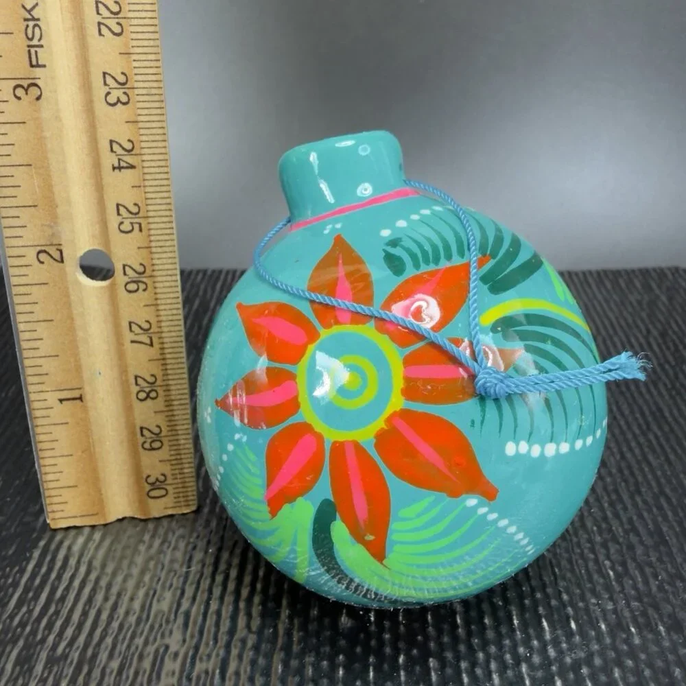 Hand Made Mexican‎ Pottery Redware Ornament Figurine Hanging Decor Mexico VTG
